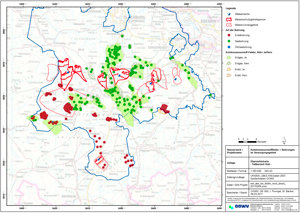 Kohlenwasserstofffelder + Bohrungen im Versorgungsgebiet